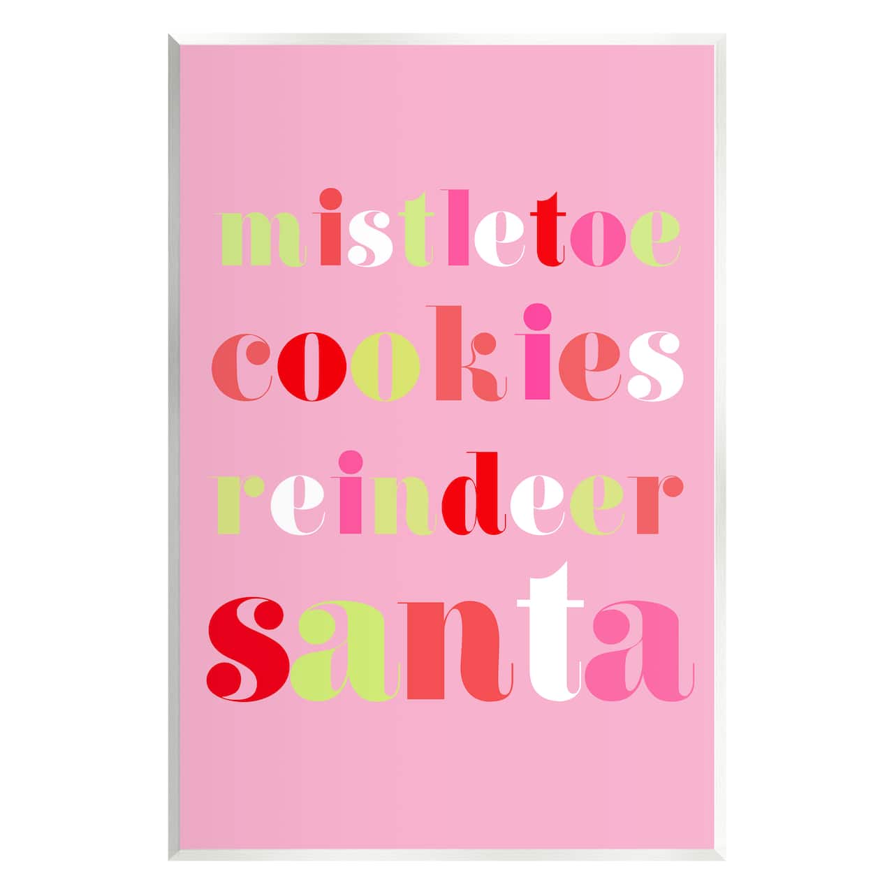 Stupell Industries Mistletoe Cookies Reindeer Santa Bold Wall Plaque Art